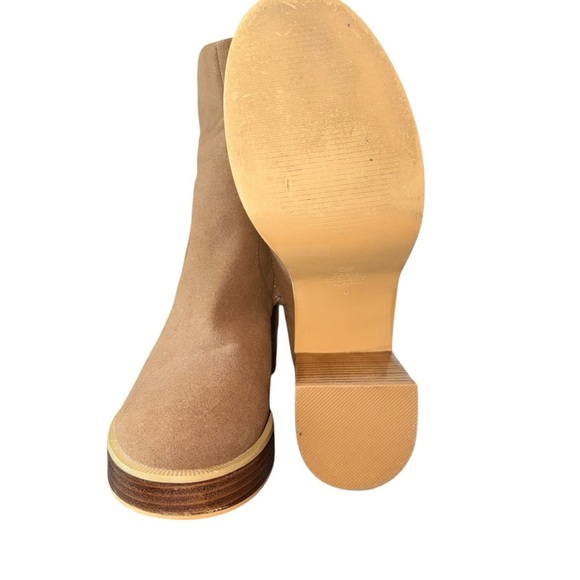 Oasis Society Alexandra Ankle Boots Size9 Chunky Boho Block Heel Toffee Suede - Picture 4 of 15